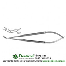 Micro Vascular Scissors Round Handle - Delicate Blades - One Blade with Probe Tip - Angled 25° Stainless Steel, 16.5 cm - 6 1/2"